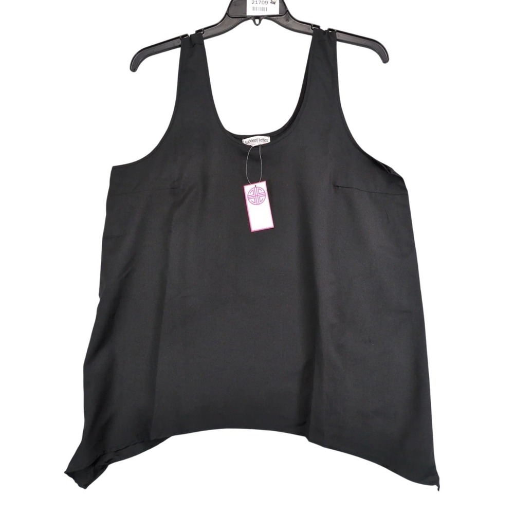 NWT Buckhead Betties Black Tank Top Womens 2XL Sharkbite Hem‎ Lightweight Flowy